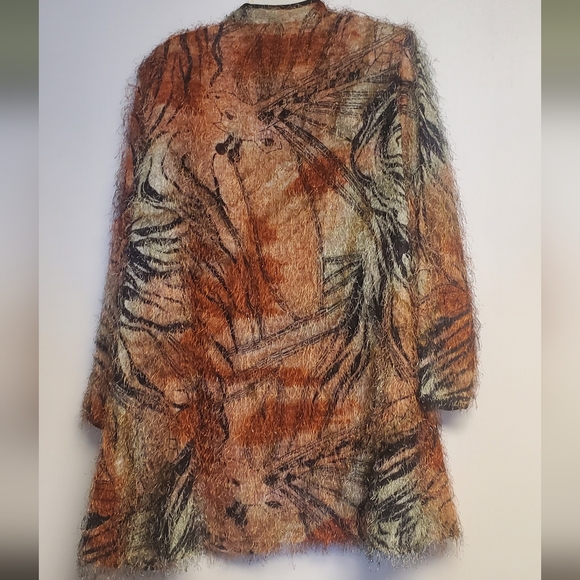 Mlle Gabriel Tiger Giraffe Jungle Print Eyelash Cardigan Size 16 - Picture 8 of 9